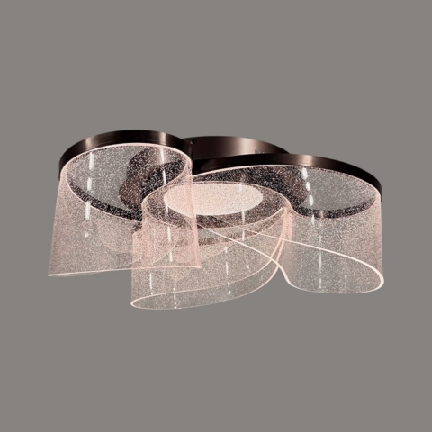 Потолочная люстра с искрящимся акрилом в корпусе цвета Coffee Ø62х25 см