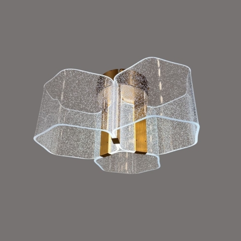Стельова люстра на 3 сегменти з іскристого акрилу Ø35х21 см