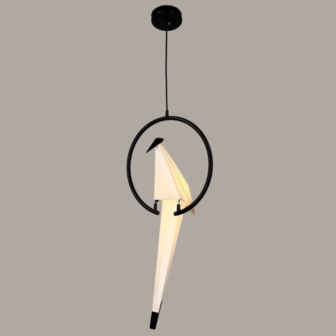 Підвісний світильник-птах у чорному корпусі