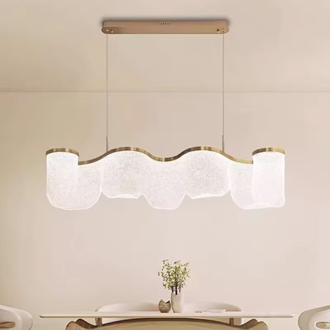 Видовжена люстра з підвісною частиною з іскристого акрилу 120х23х42 см