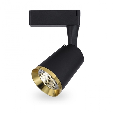 Трековий світильник в чорному корпусі із золотою фурнітурою
