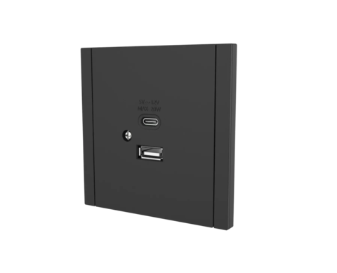 Розетка USB+ type-C черная L-TEC