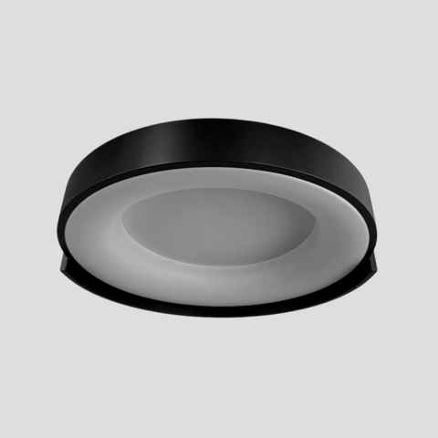 Потолочный LED-светильник в черном корпусе на три режима Ø50х12 см