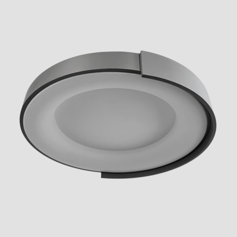 Стельовий LED-світильник у сірому корпусі на три режими Ø62х12 см