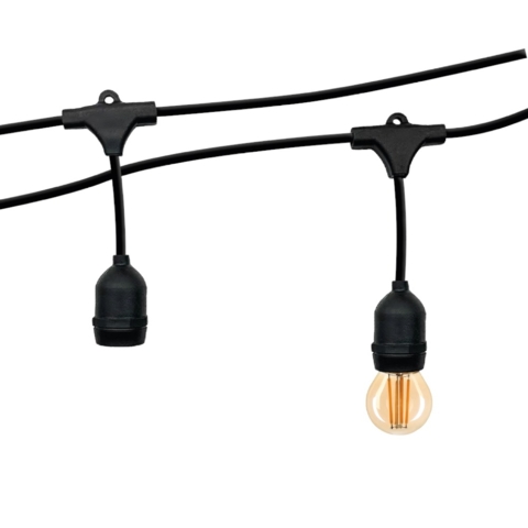 Гірлянда classic TWIST 10м 20 патронів чорна (підвісна) IP65