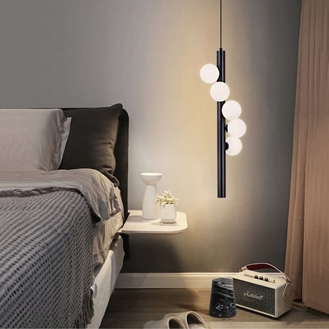 Підвіс з 5 мініатюрними плафонами у чорному корпусі 80 см