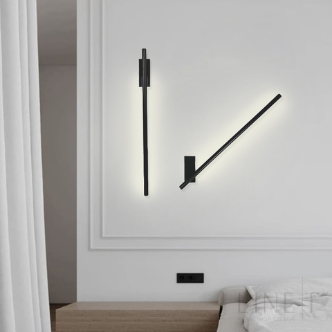 Лінійне бра із поворотним механізмом у чорному корпусі 60 см