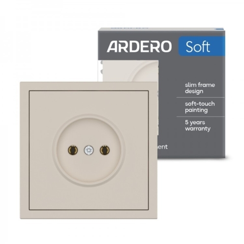 Розетка без заземлення Ardero Soft механізм 16А пісочний