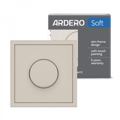 Светорегулятор поворотный Led 5-100W Ardero Soft механизм 16А песочный