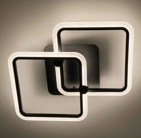 Стельова мінімалістична LED люстра в чорному корпусі