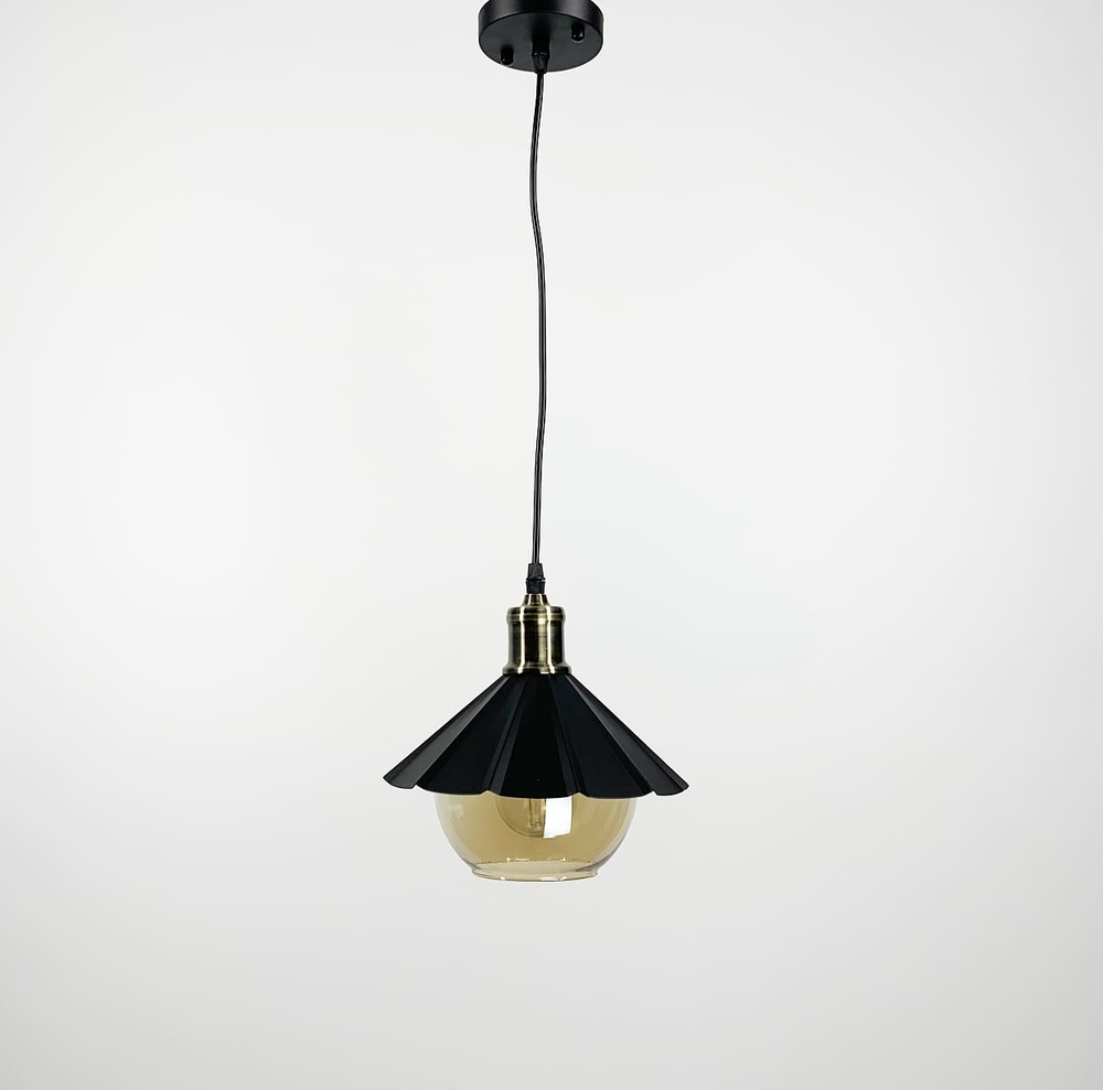 Підвісний світильник в стилі LOFT з янтарним плафоном