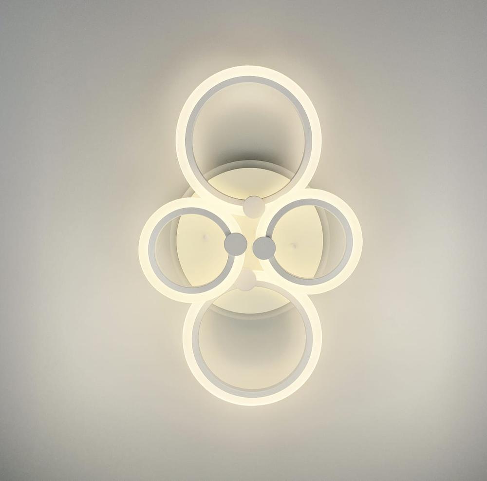 Светодиодная люстра Senta на 4 кольца с RGB 60х38 см | Арт