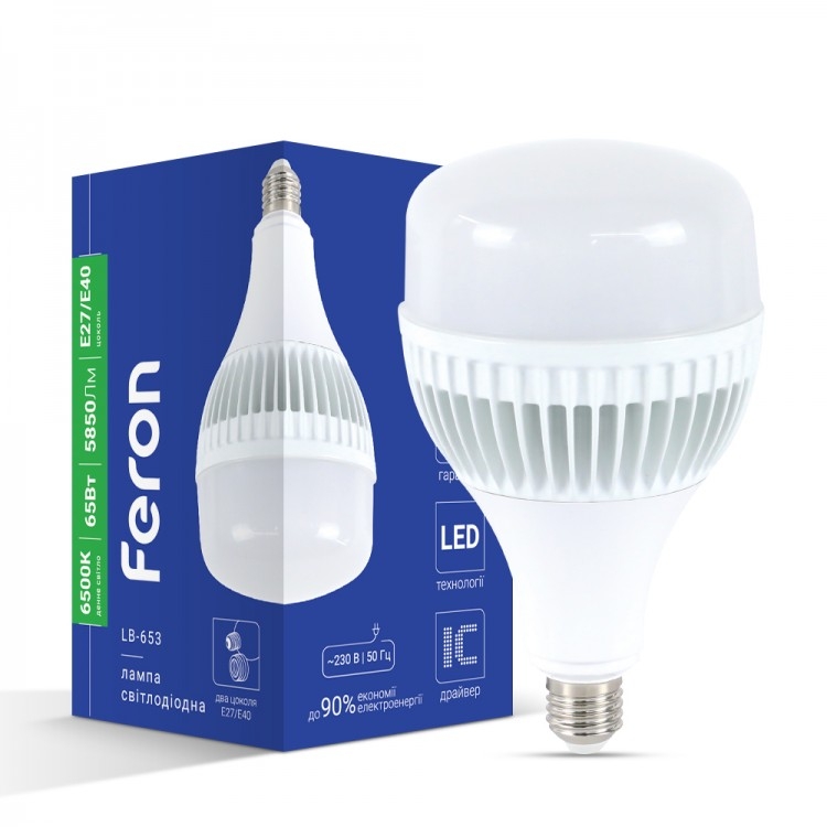 Светодиодная лампа Feron Е27-E40 6500K 65Вт
