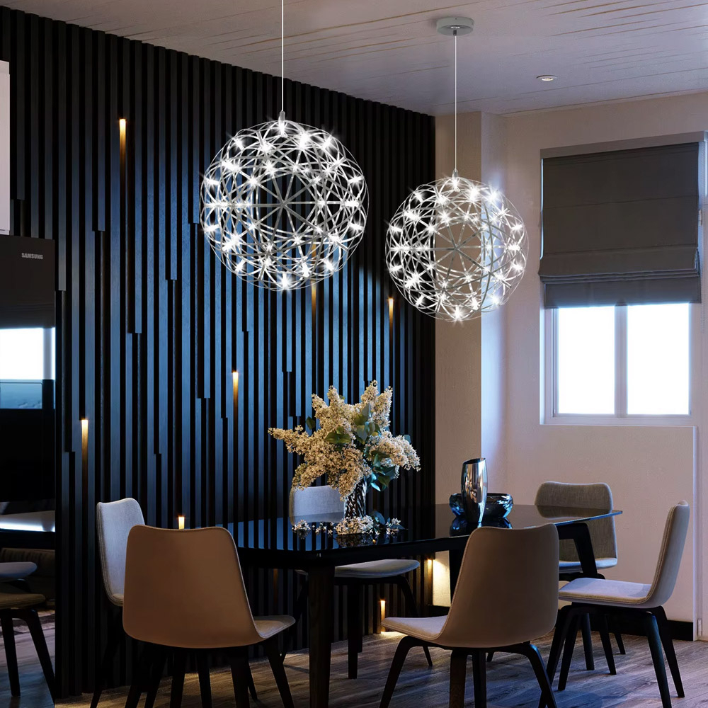 Светодиодный подвесной светильник-сфера в хромированном корпусе Ø 60 см