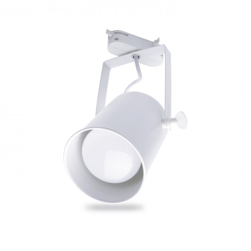 Однофазний трековий світильник білого кольору із стандартною лампою