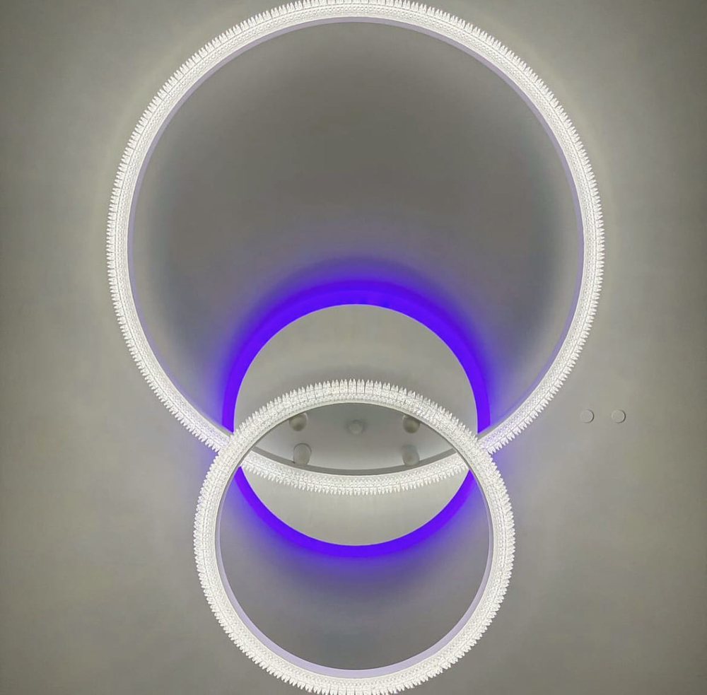 Світлодіодний світильник на 2 кільця в білому корпусі