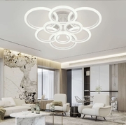 Светодиодная люстра Senta на 4 кольца с RGB 60х38 см | Арт