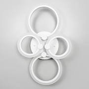 Світлодіодна біла люстра Senta на 4 кільця 60х38 см | Арт